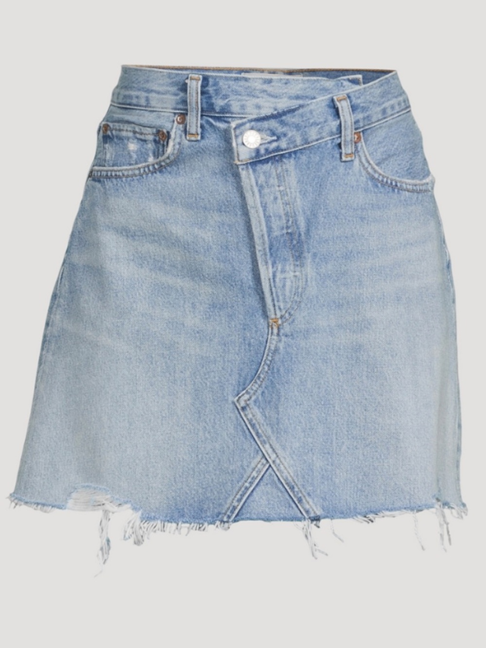 AGOLDE Criss-Cross Denim Mini Skirt